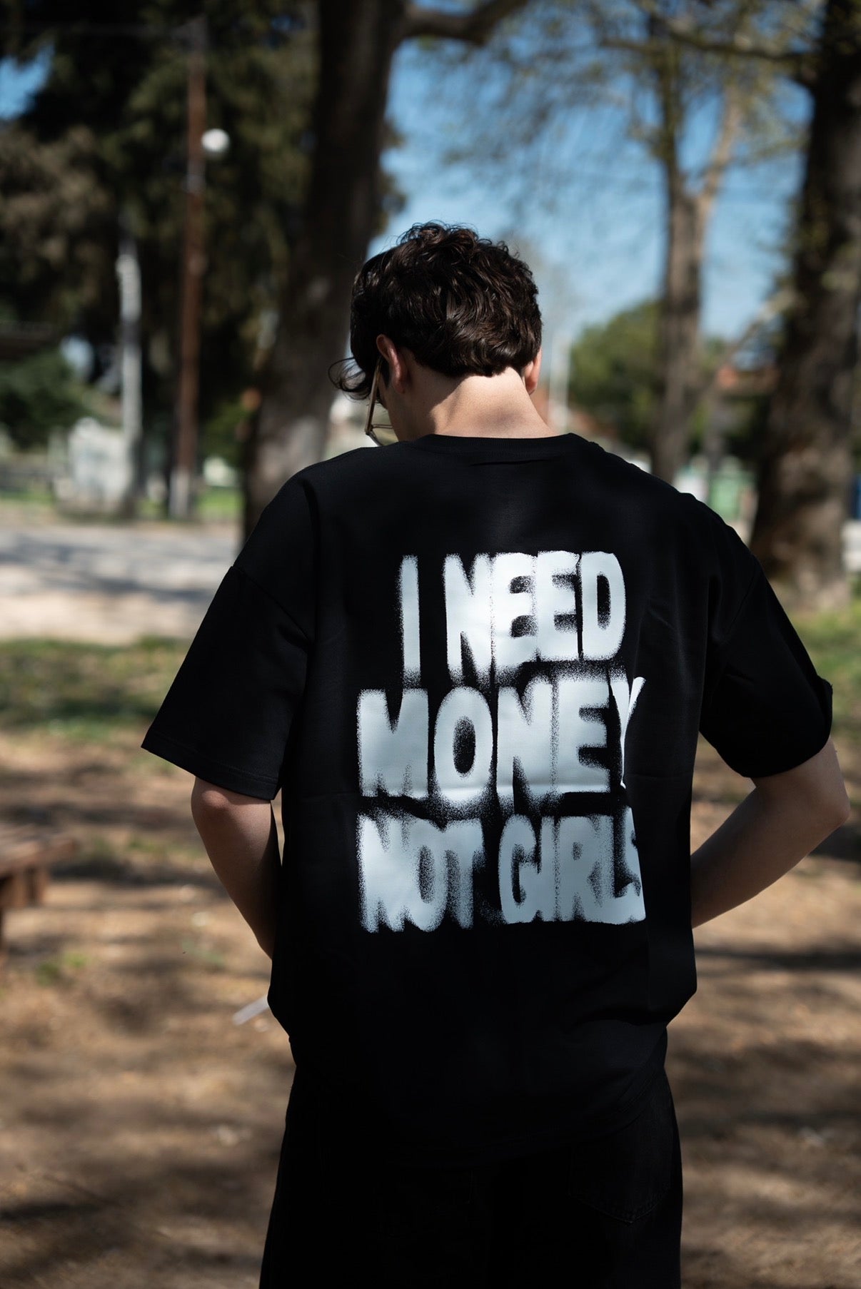 Giuraz Money Over Girls Black oversized T-shirt