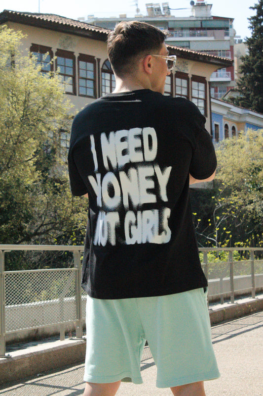 Giuraz Money Over Girls Black oversized T-shirt
